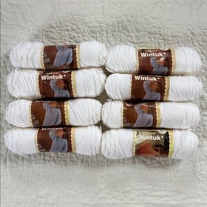 x8 Skeins Vintage Natura Wintuk White 900 Yarn 4-ply Acrylic DuPont Orlon NEW